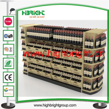 Supermarket Manor Solid Wood Wine Rack with Wooden Crate